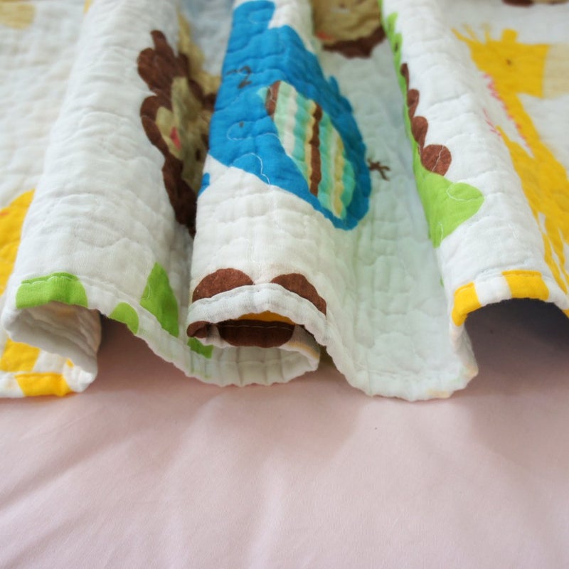 Abreeze Cute Lion Nursery Bed Blanket - Elephant Giraffe Coverlet Quilt Bedspread Throw for Boys - Cotton Crib Comforter Soft Toddler Blanket 43" X 51" - Image 4